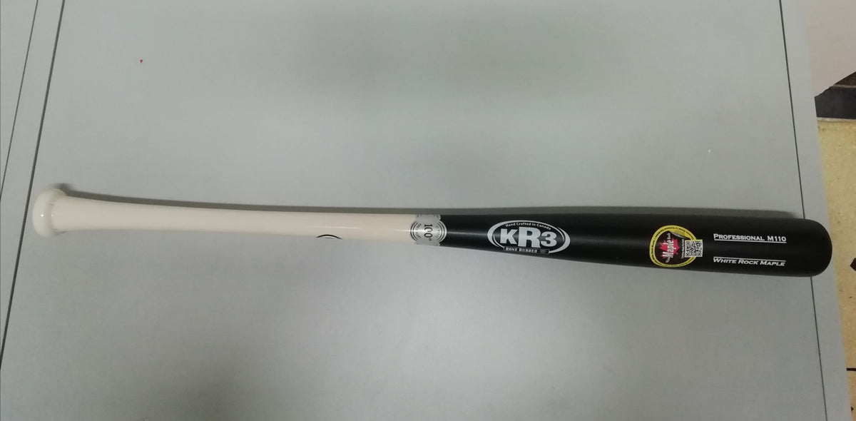 Mazza Baseball in Legno KR3 White Rock Maple Nera